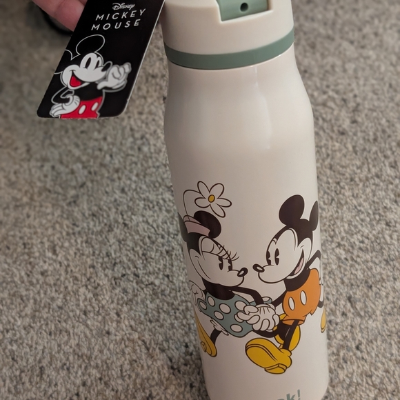 Disney Other - Disney Cream Water Bottle with Mickey and Minnie